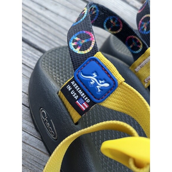 Chaco ZX/2 Men’s 9 Sport Sandals Stripe Peace Sign Blue/Yellow main image 6